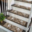 Tapis d'escalier beige antidérapant