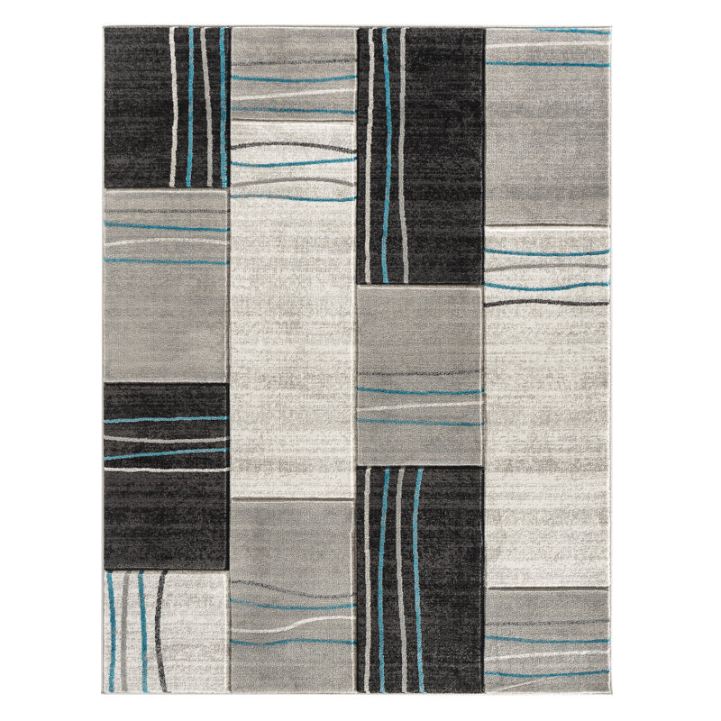 Tapis turquoise Altair, Rectangle 3 pi 8 po x 5 pi 6 po