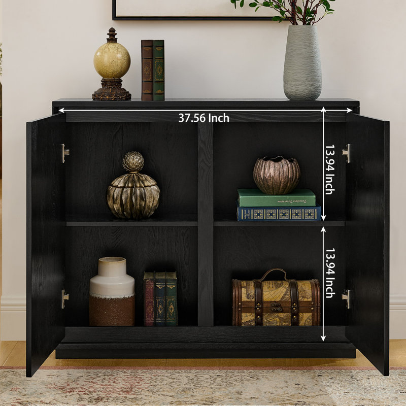 Buffet Mid-Century moderne avec rangement, Noir