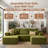 Boneless 106.3" Boneless Floor L-Shaped Sectional Sofa With Ottoman, No-Assembly Cloud Couch For Modern Living Spaces-1124451615-1124451614