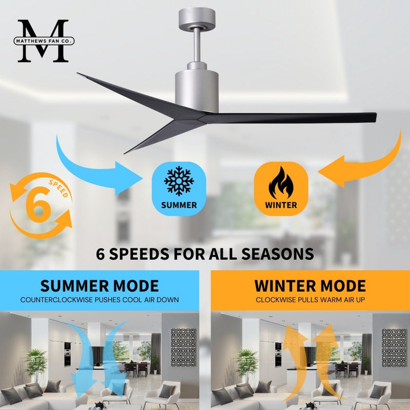 Eliza Outdoor Downrod Ceiling Fan, Brushed Nickel, Matte Black