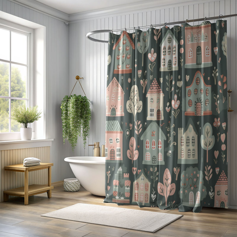 Rideau de douche Boho Cabin - Premium, H 74 po x l 71 po