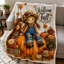 Jeté Cozy Scarecrow Fall, couverture décorative moelleuse pour canapé-lit-134483213