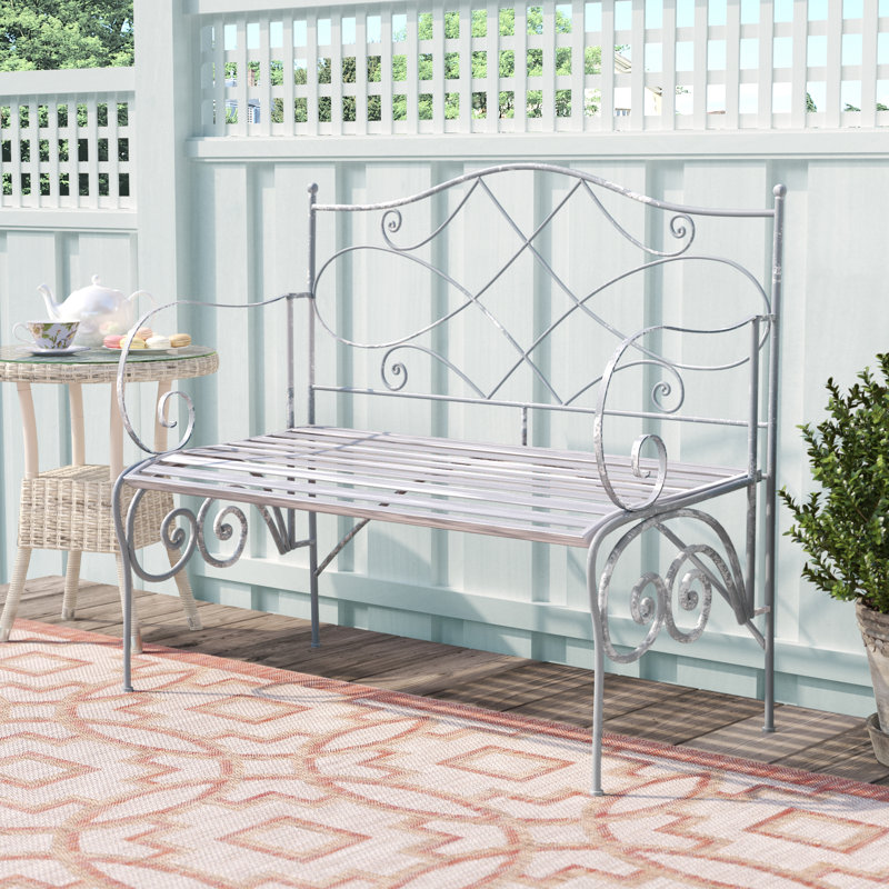 Tennyson Powder Coated Steel Outdoor Bench