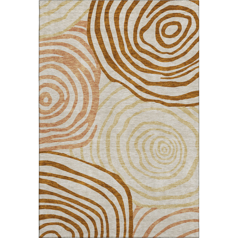 Tapis terre cuite lavable à la machine Premium Prisco, Rectangle 2 pi 6 po x 3 pi 10 po