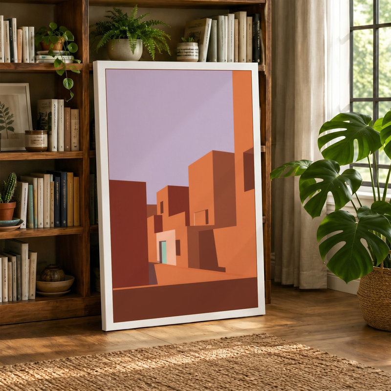 Abstract City Forms Minimalist - Wrapped Canvas, 18x12 - 45.7 x 30.5 cm, Black Border