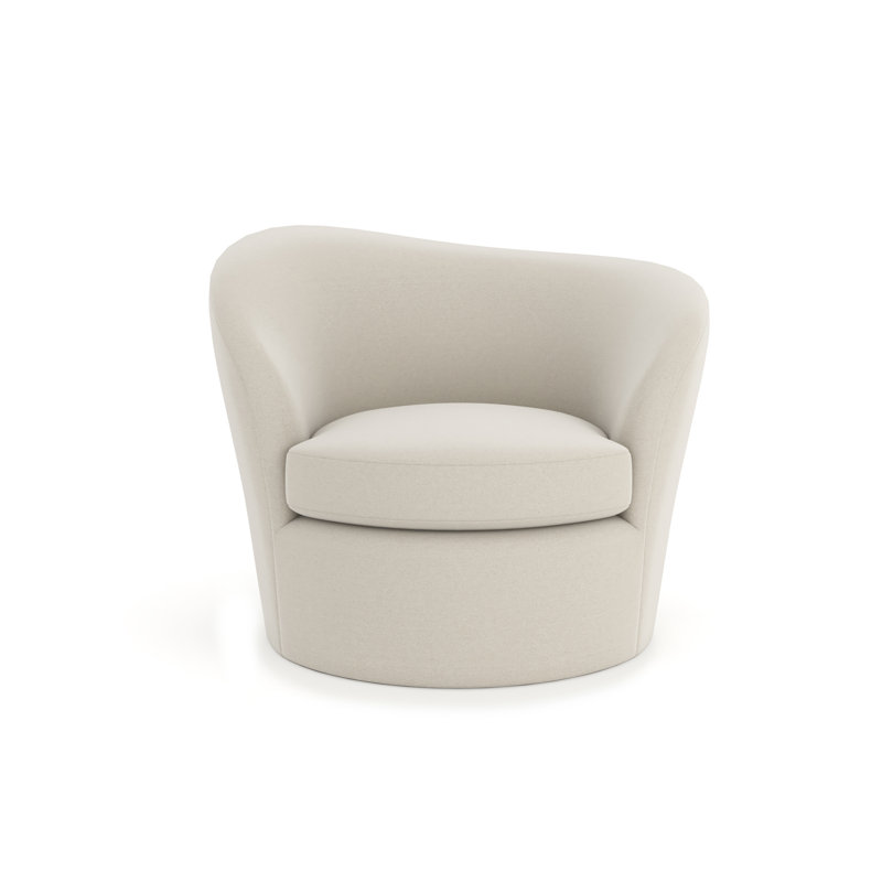 Caracole Swivel Barrel Chair, Beige