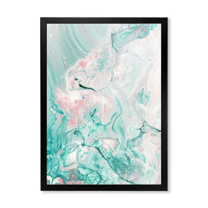 «Green And Pink», reproduction d'art encadrée sur toile, H 12 po x l 20 po, Noir