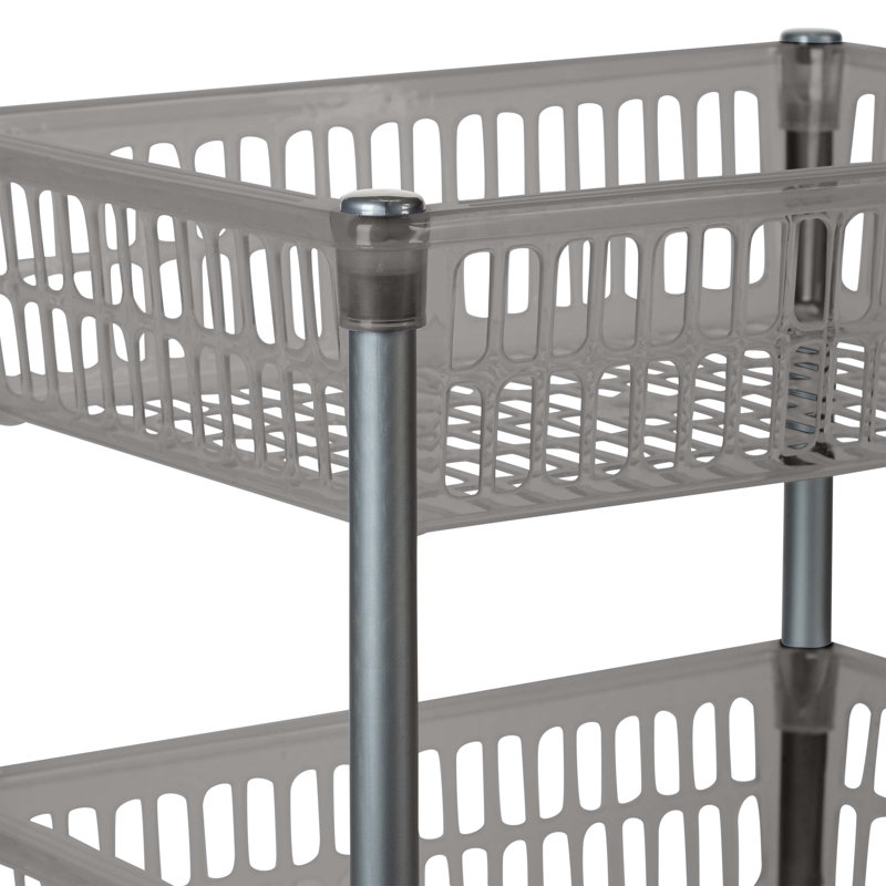 Edder 15.55'' W Plastic Shelving Unit, Grey