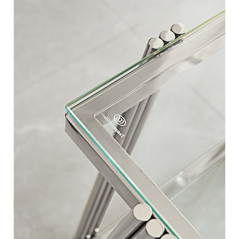 Ensemble de 2 tables basses, Transparent / argent