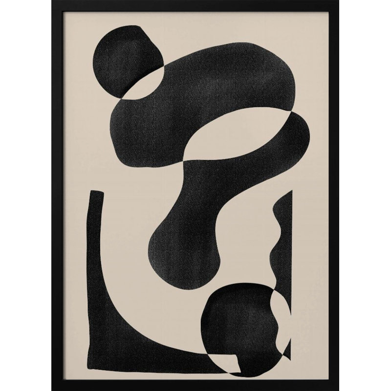 "Motif abstrait", art mural texturé encadré, H 40 po x l 30 po, Noir, noir, noir, noir