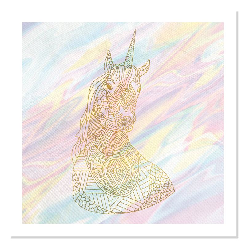 Unicorn Dreaming 1, art encadré, H 36 po x l 36 po x P 1 po, Papier