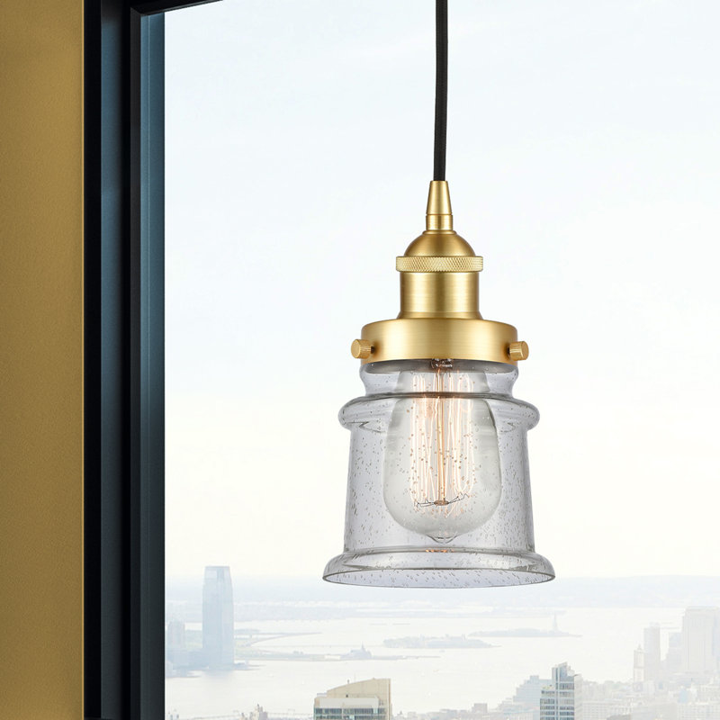 Luminaire suspendu cylindrique à 1 lumière Amiriya, H 9,25 po x l 5,25 po x P 5,25 po, Or satiné