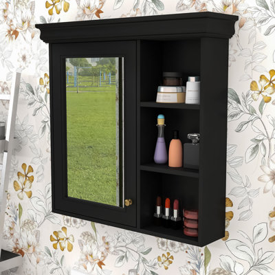 Armoire à pharmacie murale avec tablettes réglables et miroir pour la salle de bain