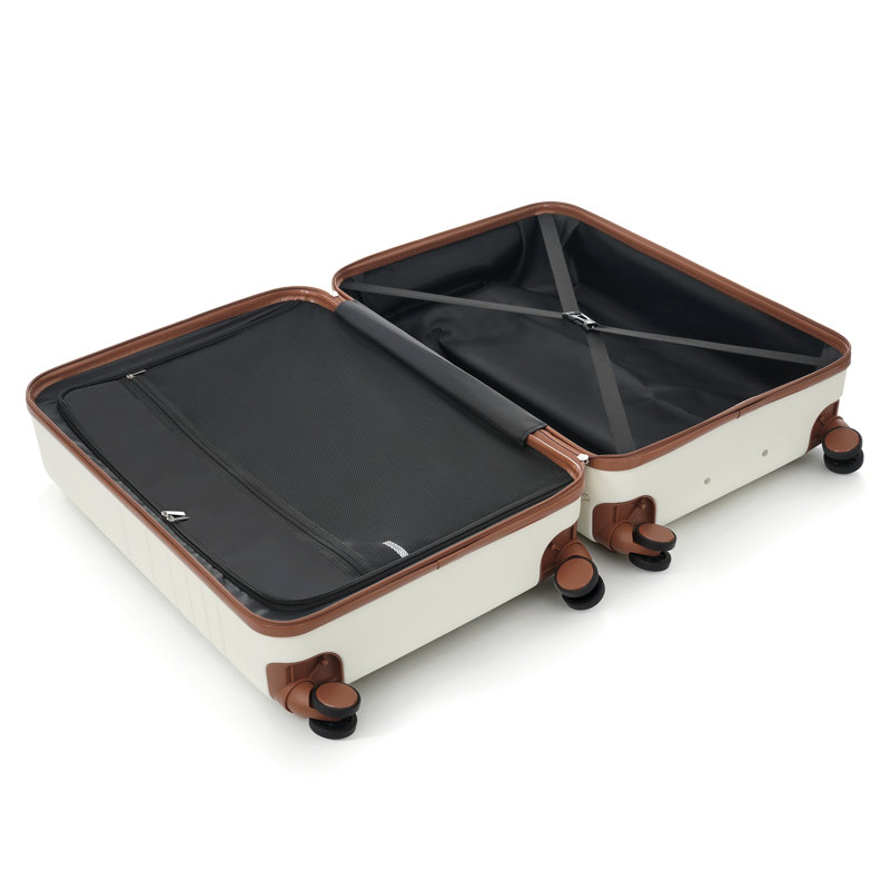 Ensemble de bagage à main à ouverture frontale de 20 pouces avec sac de voyage extensible, ensemble de valises en ABS rigide avec port USB, porte-gobelet