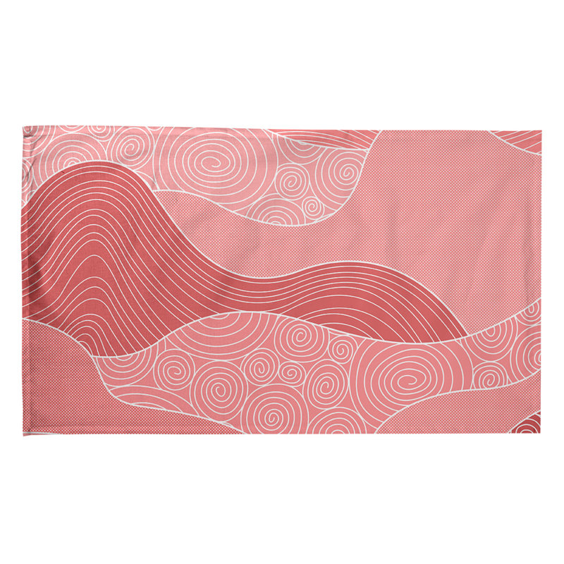 Tea Towel Kitchen Towel, Pink/White, Cotton Twill