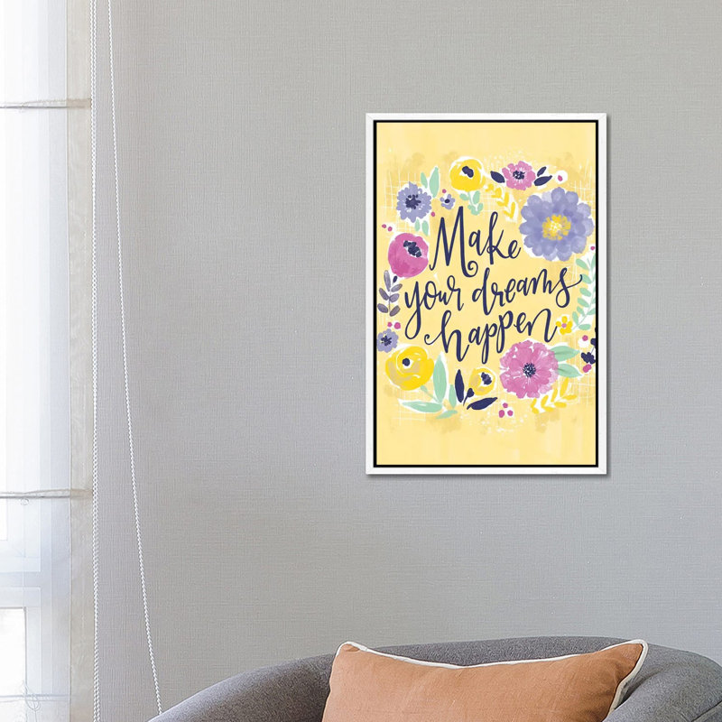 Everyday - Be Fab And Grow II by Loni Harris - Print on Canvas, 66.04cm H x 45.72cm W x 3.81cm D, White Framed