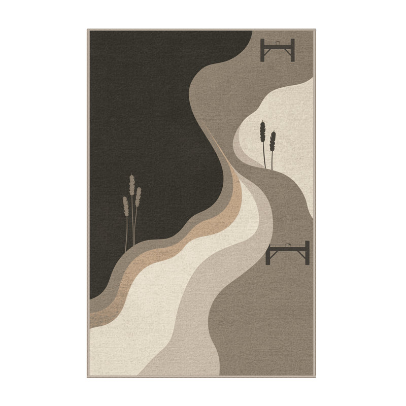 Machine Washable Panameno Casual Ombre Rug in Black – Binding, 3x5
