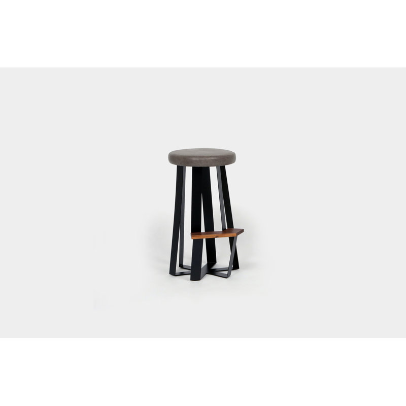 Counter Stool with Metal Frame, Smoke