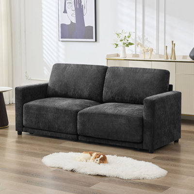77.4" Chenille Square Arm Loveseat
