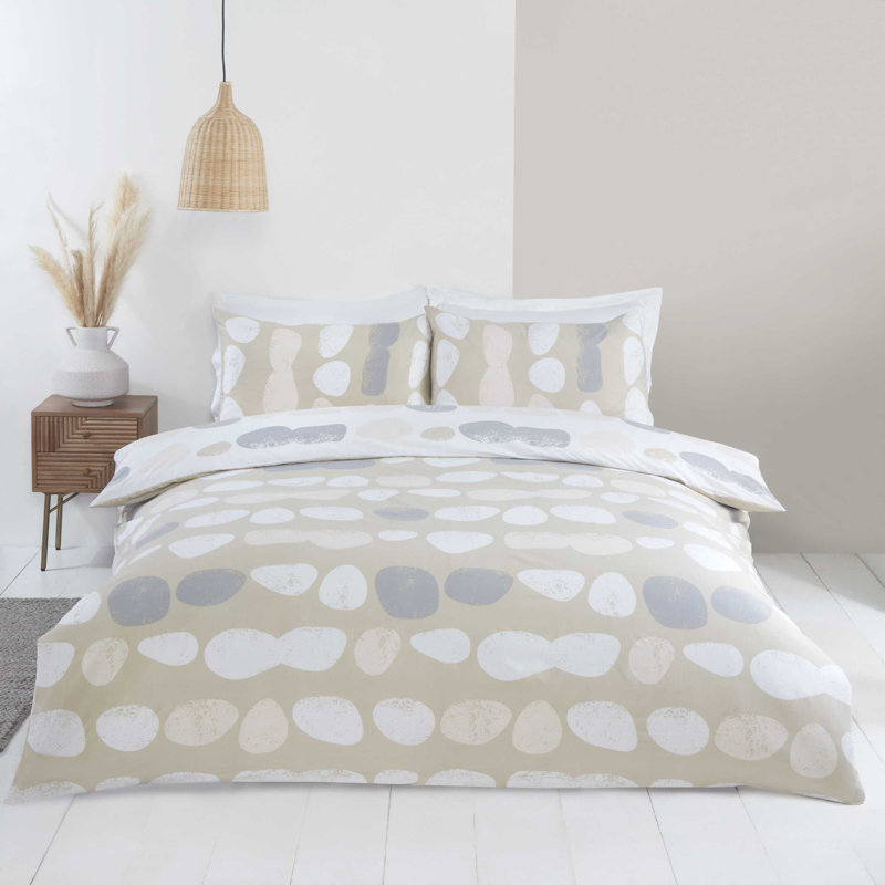 TRURMF Microfibre 180 TC Reversible Duvet Cover Set, Double - 2 Standard Pillowcases, Natural