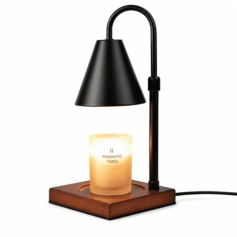 Lampe chauffe-bougie, minuterie, variateur, hauteur réglable, noire