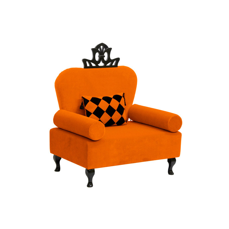 Artdeko Upholstered Armchair, Orange