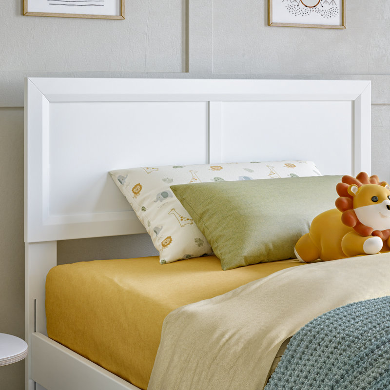 Ellarie Platform Bed with Adjustable Headboard, Twin, White
