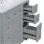 Meuble-lavabo 36 po avec lavabo, une armoire et six tiroirs, panneau de bois et panneau de fibres à densité moyenne, gris-595925277