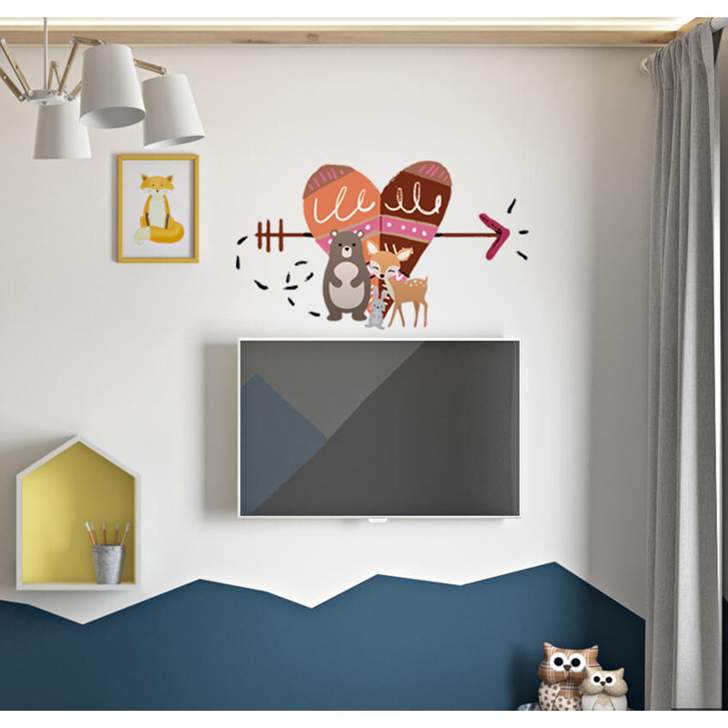 Flèche, cœur, animaux, mur, H 22 po x l 33 po
