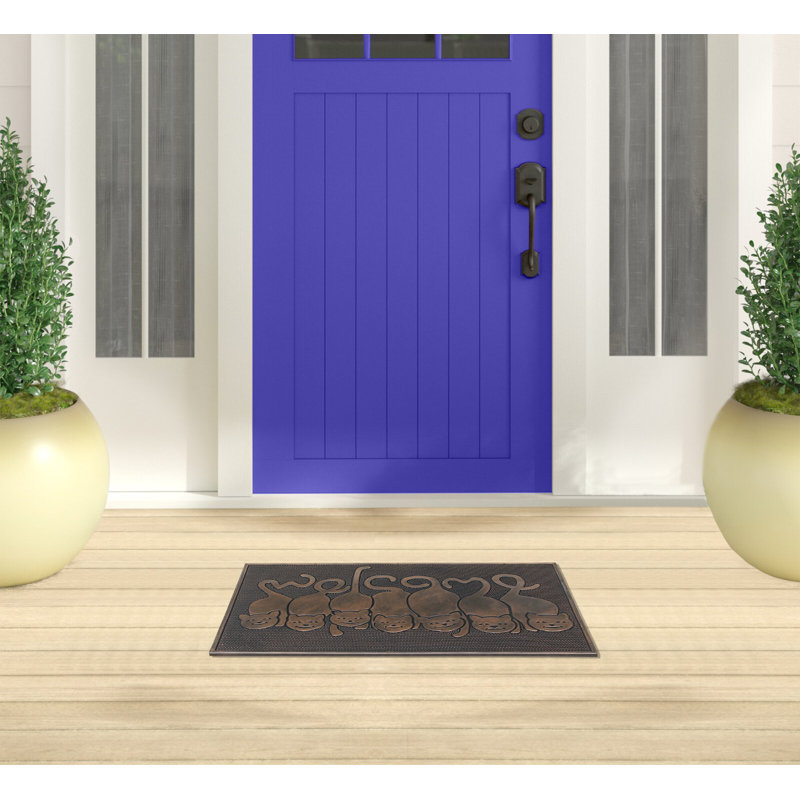 Tapis d'entrée en caoutchouc pour chat Caysee