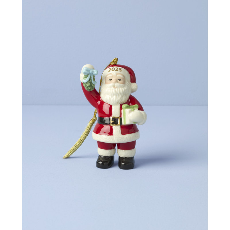 2025 Santa with Mistletoe Ornament