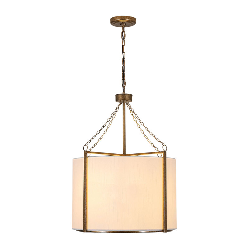 3 - Light Modern Fabric Drum Pendant Light
