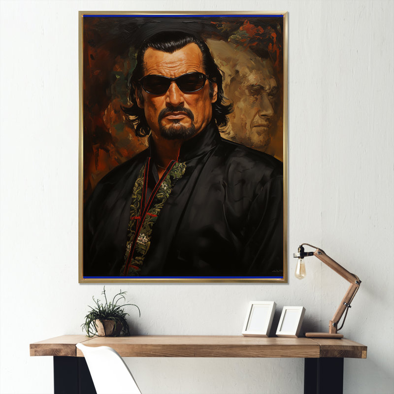 Portrait de Seagal par Kitterville Steven, H 44 po x l 34 po x P 1,5 po, Cadre flottant doré