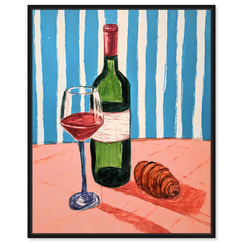 «Beach Time Drink Canvas» par Art Remedy, 21" H x 17" W, Cadre noir