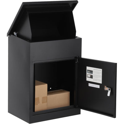Boîte de livraison en acier robuste pour l'extérieur avec serrure, anti-vol, 3,15 pieds cubes, résistant aux intempéries