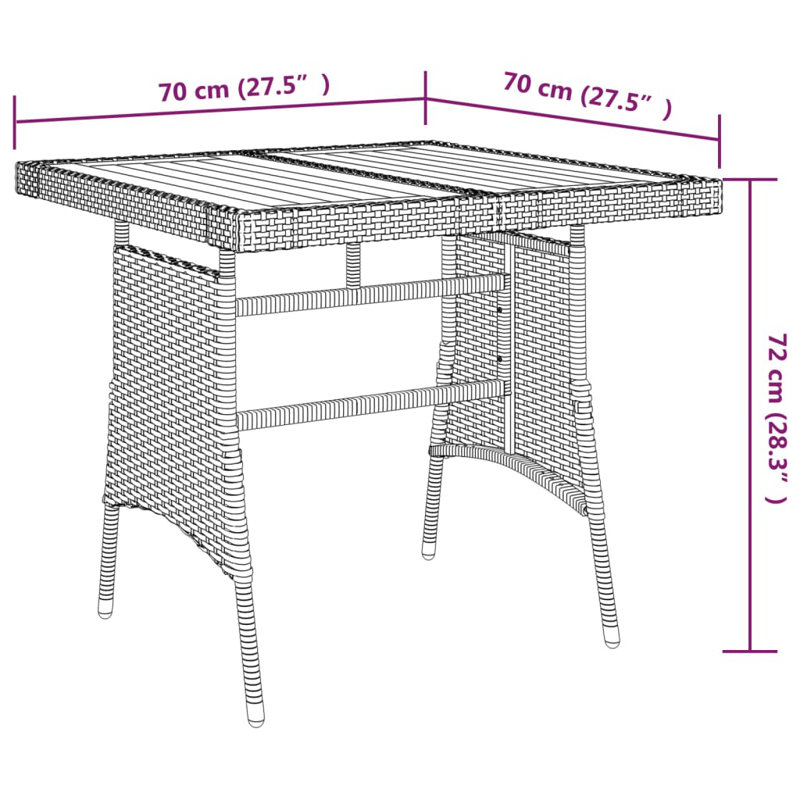 Jarrette 4 - Person Wicker Patio Dining Set with, Black