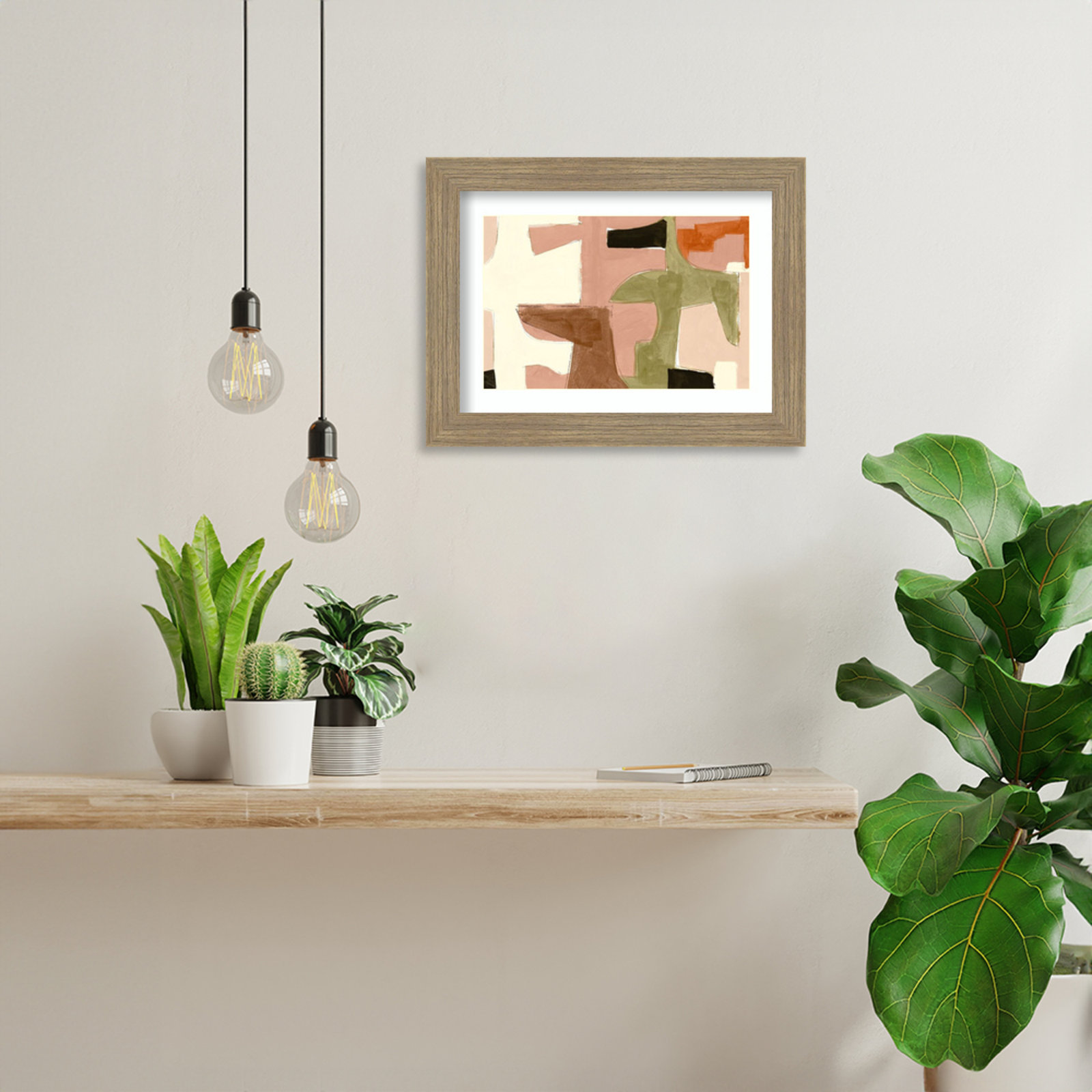 New Jigsaw I by Cartissi Wood Framed Wall Art Print, Brown, 11" H x 14" W