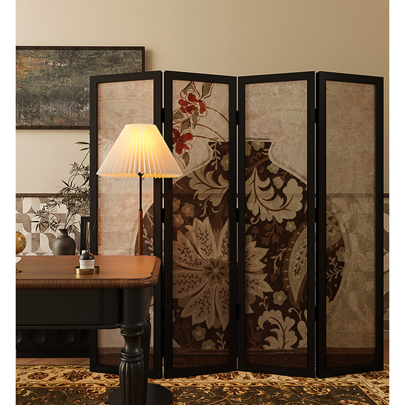 Nouveau paravent en pin de cèdre à motif floral rétro, H 70,87 po x l 70,87 po x P 1,18 po