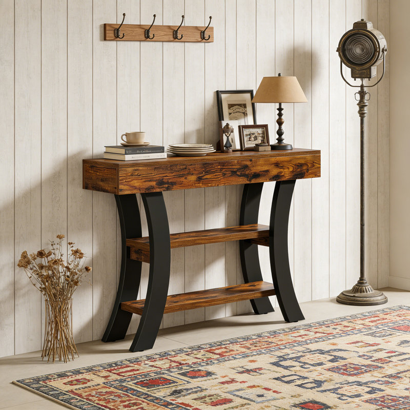 Console Table Sofa Entryway Table with Storage Shelves
