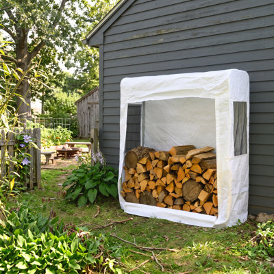 Gazebo Penguin Log Shelter In White