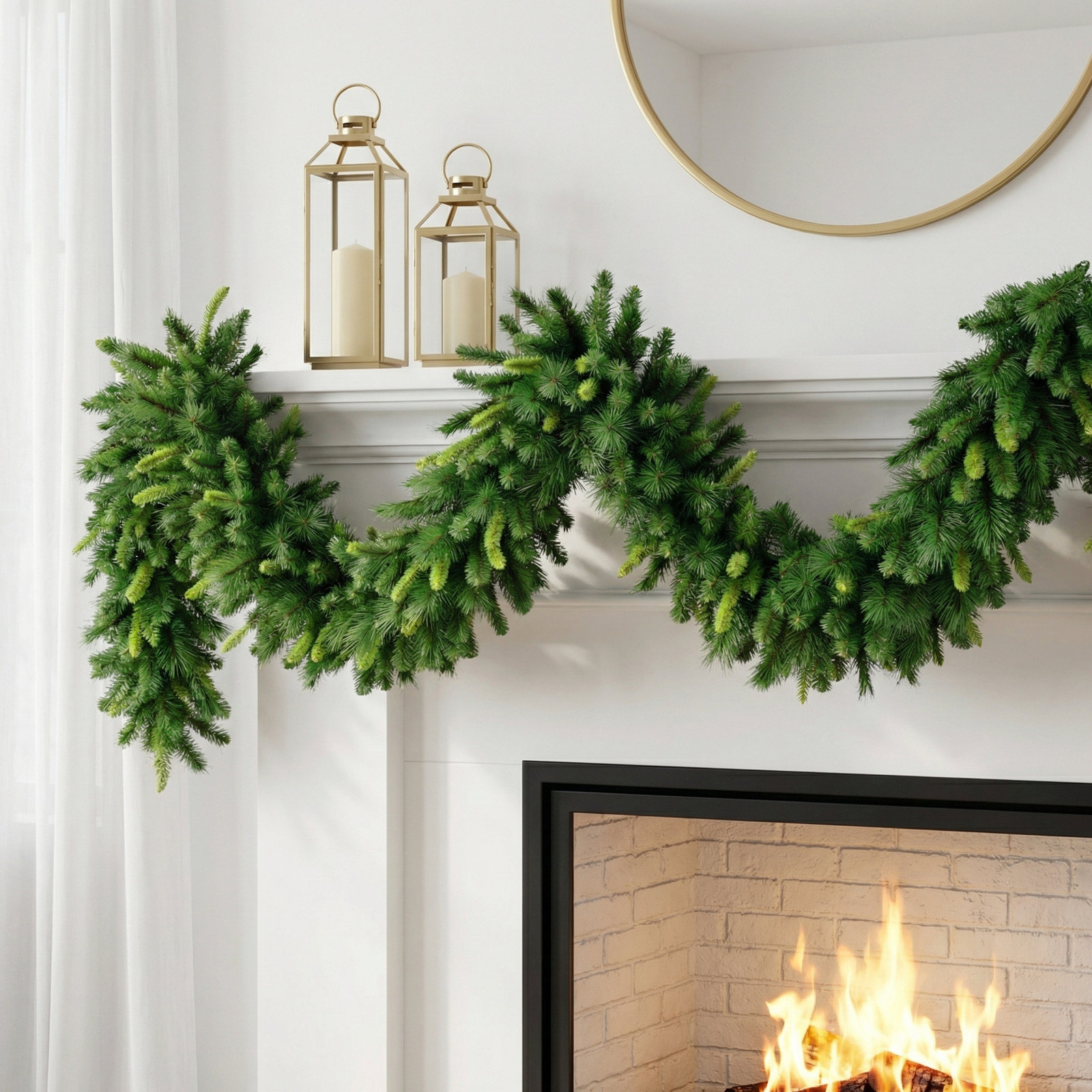 108'' in. Faux Pine Garland