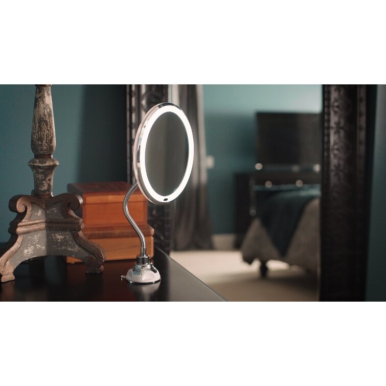 NuBrilliance As Seen On TV 7 in.W Flexible LED Vanity Mirror Silver