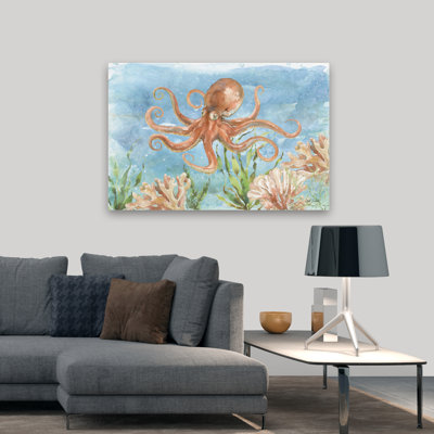 Under Coast Life IV - animal côtier - bleu, blanc, beige, brun