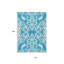 Tapis intérieur / extérieur lavable 10 pi x 14 pi turquoise et ivoire