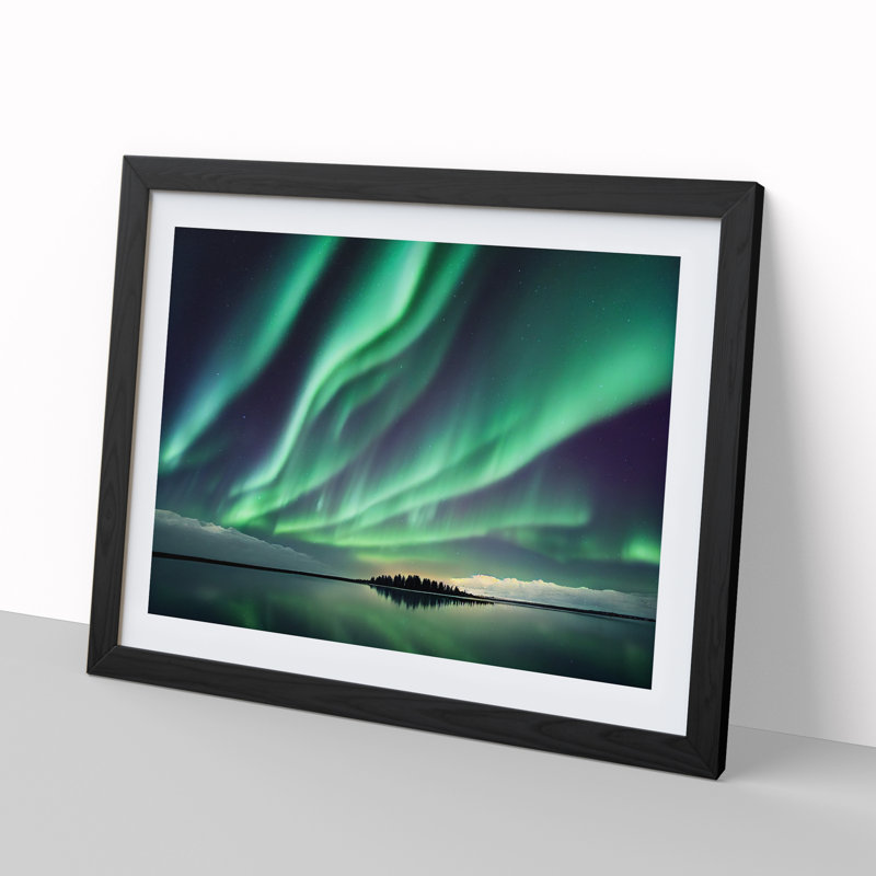 Special Aurora Borealis - Single Picture Frame Print, 46cm H x 64cm W x 2cm D, Black