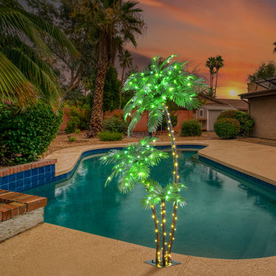 Faux Palm Tree in Metal Freestanding