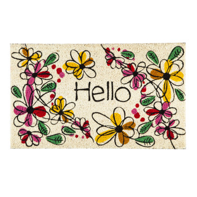 « hello floral 28 po x 16 po » tapis de porte extérieur antidérapant Bracknell
