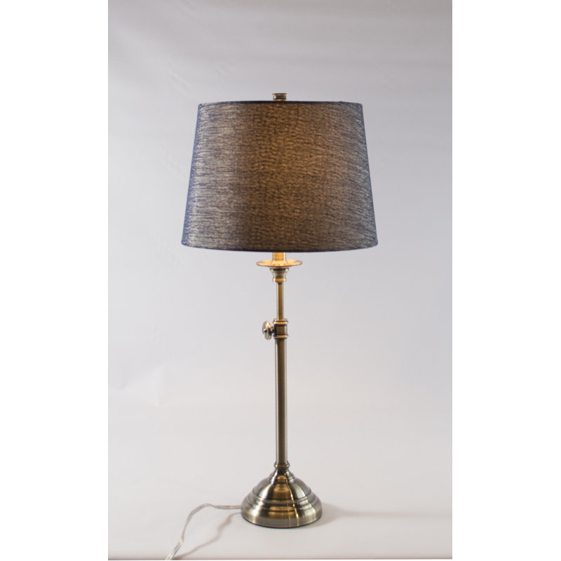 Lampe de table 30 ", Suède bleu marine, Laiton antique