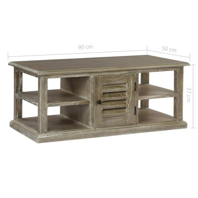 Irie Solid Wood Block Coffee Table with Storage